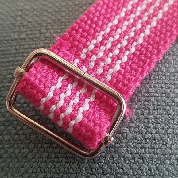 *New* LANDS END Pretty in Pink Cloth Belt,Fun Pop! - Picture 2 of 5